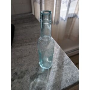 Vintage Round Bottle, Clear Glass, Larkin Co, Buffalo, Embossed 6"